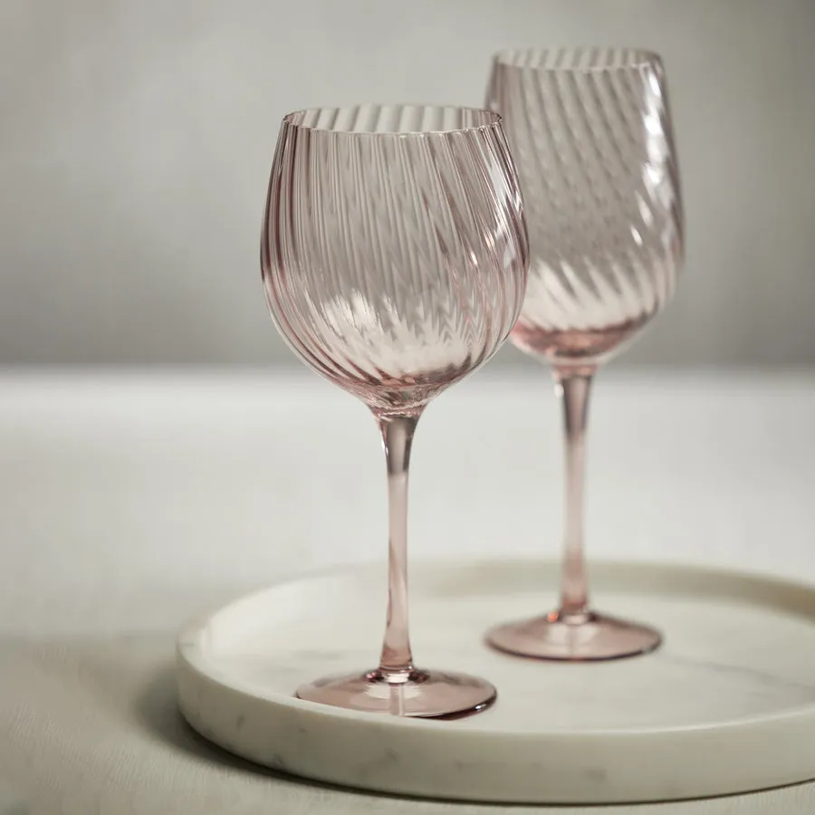 Savoy Optic Swirl Glassware - Lilac