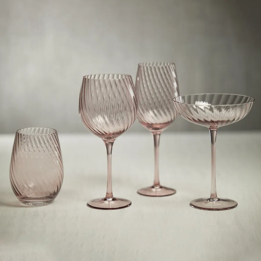 Savoy Optic Swirl Glassware - Lilac