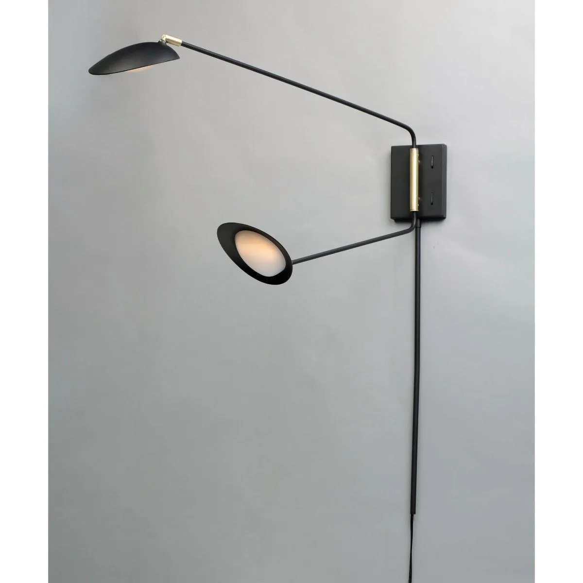 Scan 40 In. 2 Lights LED Armed Sconce Black Finish