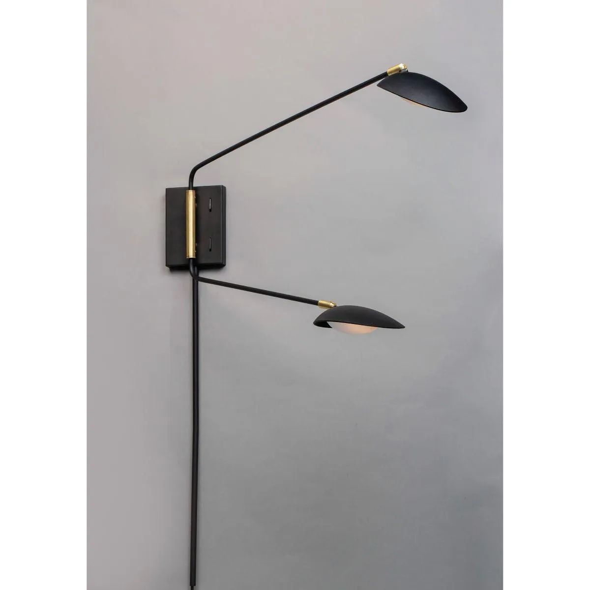 Scan 40 In. 2 Lights LED Armed Sconce Black Finish