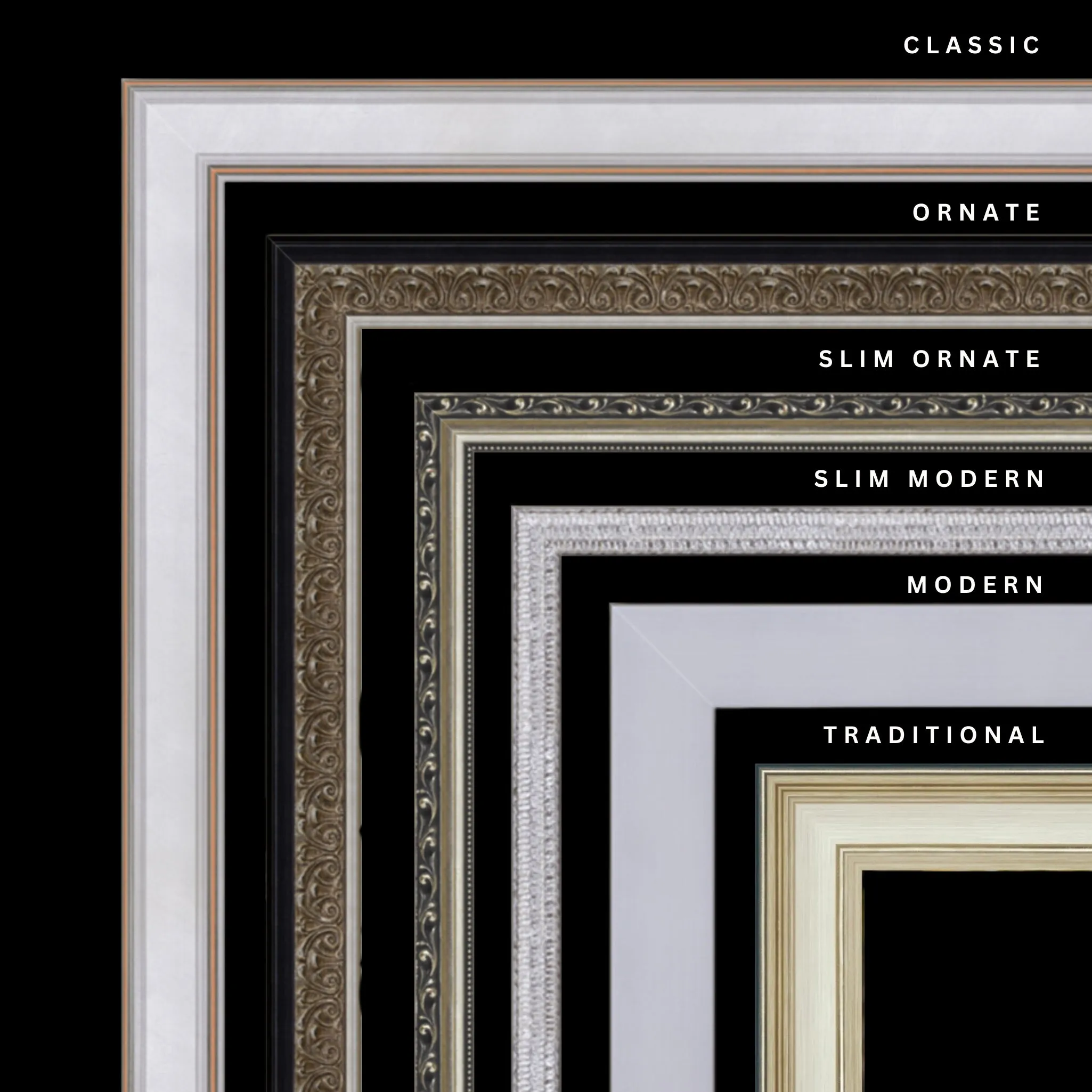 Silver 36x16 Picture Frame Ornate Traditional Classic Antique