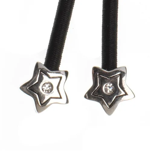 Star Silver with Crystal Accent on Black