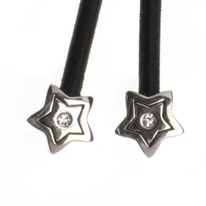 Star Silver with Crystal Accent on Black