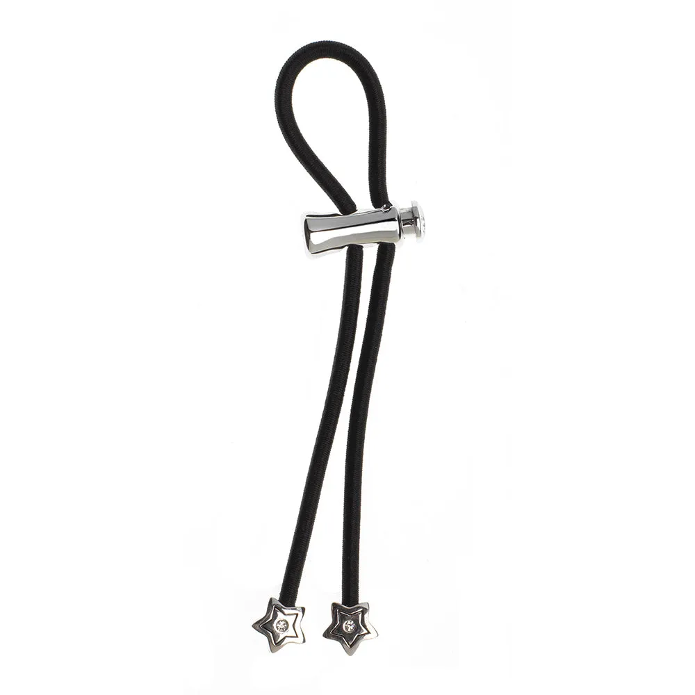 Star Silver with Crystal Accent on Black