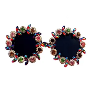 TEEK - Bedazzled Boom Handmade Round Sunglasses
