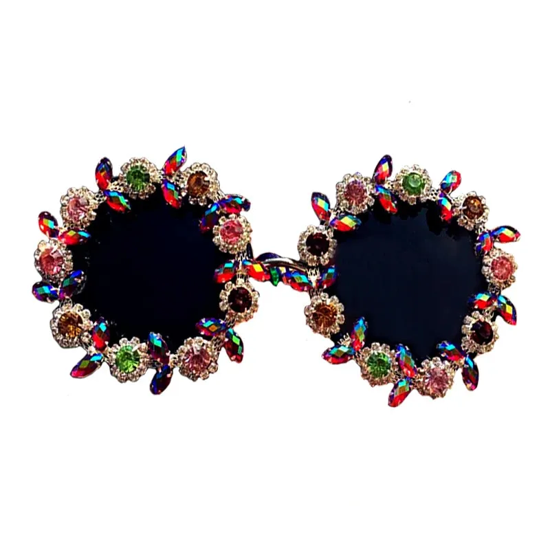 TEEK - Bedazzled Boom Handmade Round Sunglasses