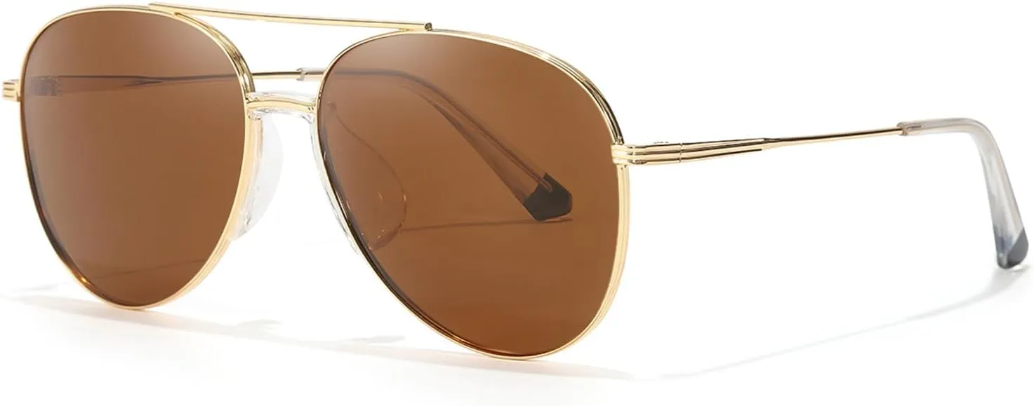 TJUTR Tangle Free Aviator Sunglasses for Women Men, Polarized UV400 Protection Trendy Shades, No-Snag Metal Frame Glasses