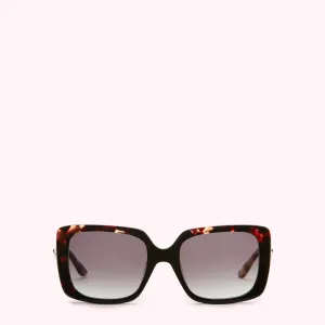 TORTOISE METAL LIP BLOT SUNGLASSES