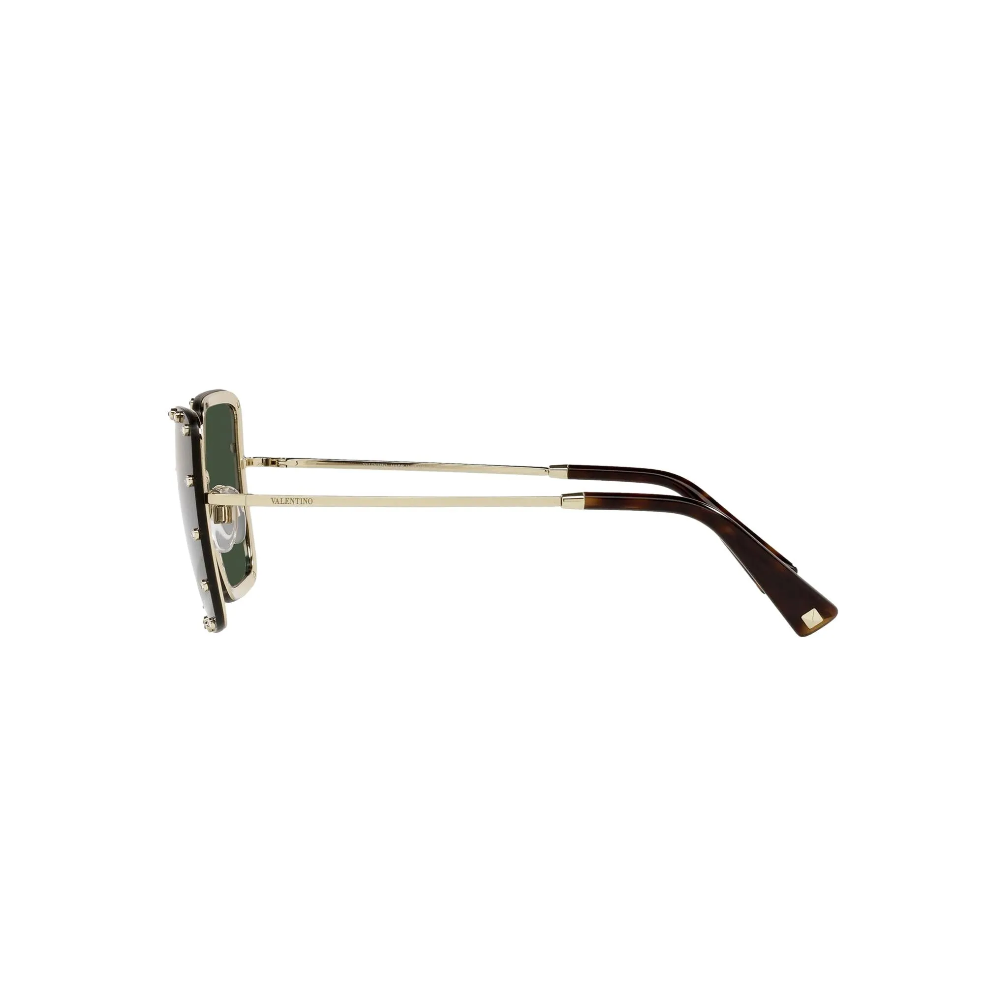 Valentino Garavani Green Studded Titanium Sunglasses