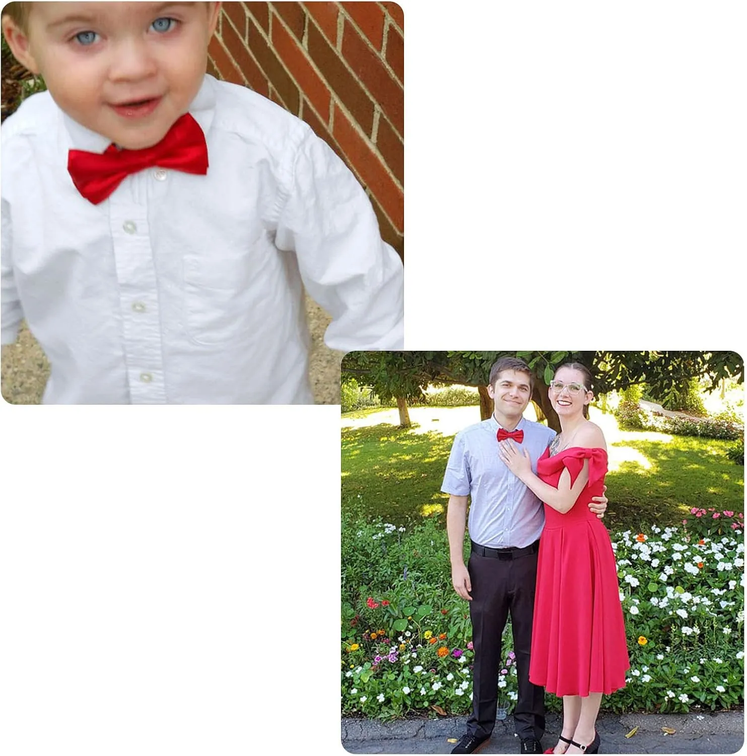 WELROG Classic Pre-Tied Bow Tie for Children & Adults Solid Color Adjustable Bowtie