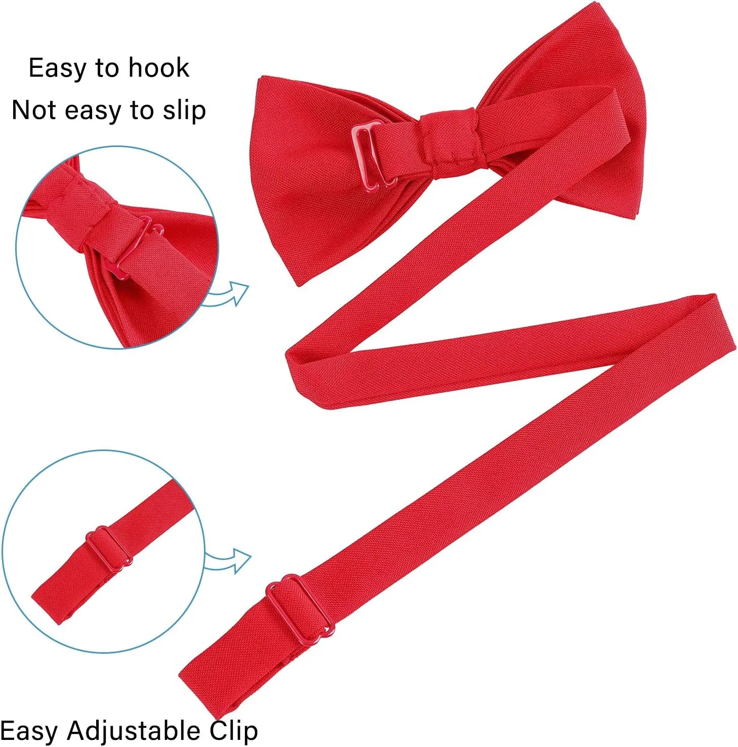 WELROG Classic Pre-Tied Bow Tie for Children & Adults Solid Color Adjustable Bowtie