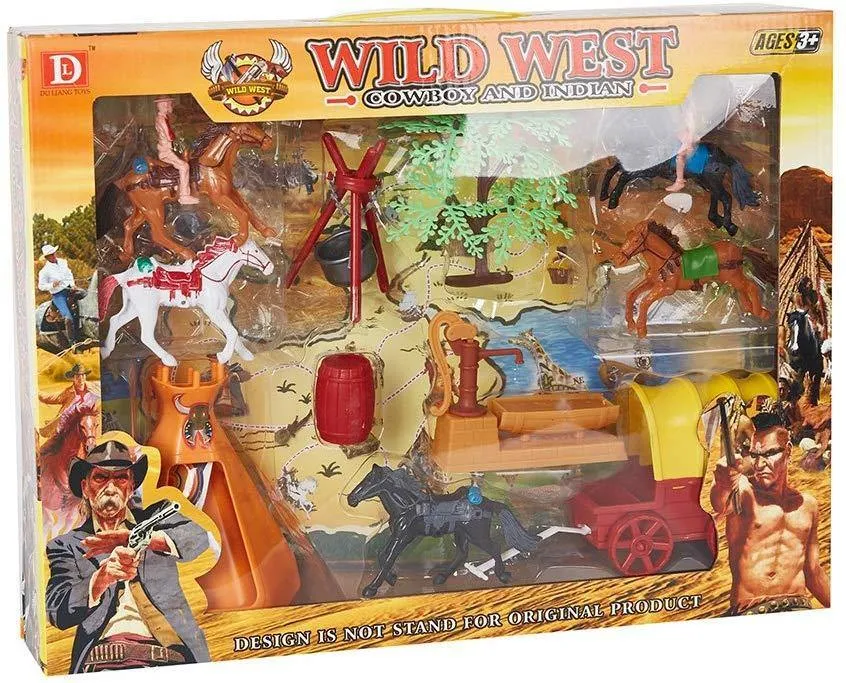 Wild West Cowboy and Indian Pretend Playset Toy