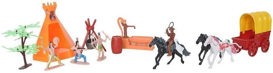 Wild West Cowboy and Indian Pretend Playset Toy