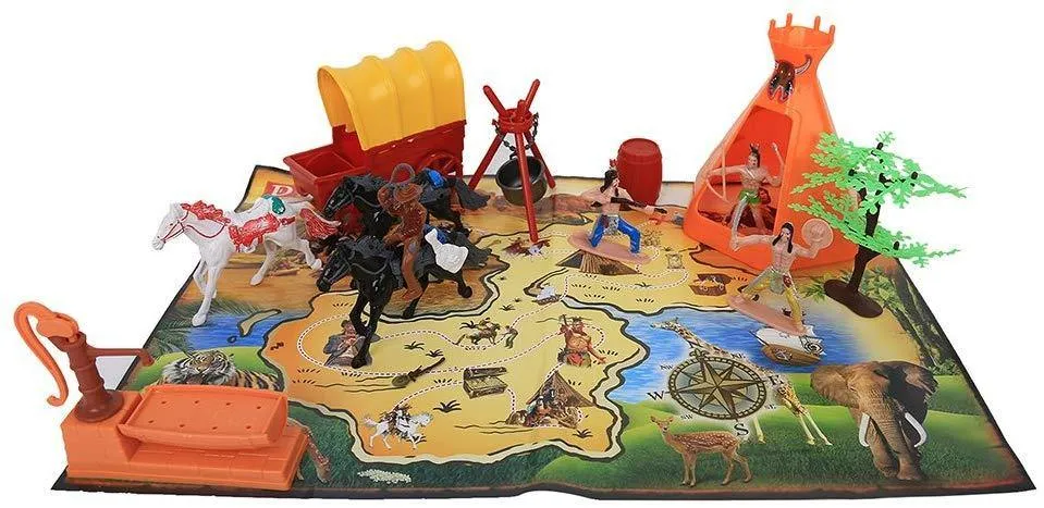 Wild West Cowboy and Indian Pretend Playset Toy