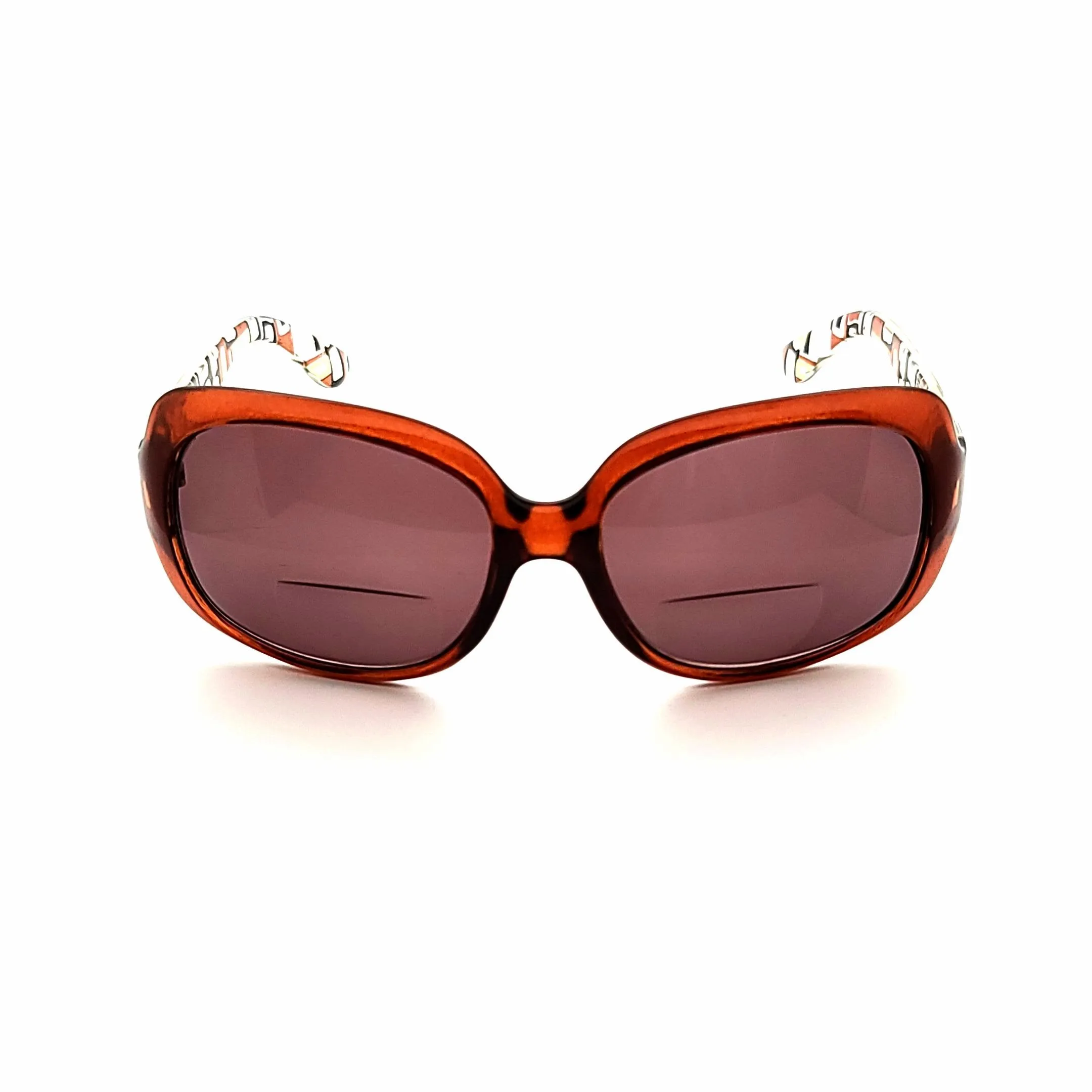 Women's Large Lens Retro Pattern Bifocal Reading Sunglasses