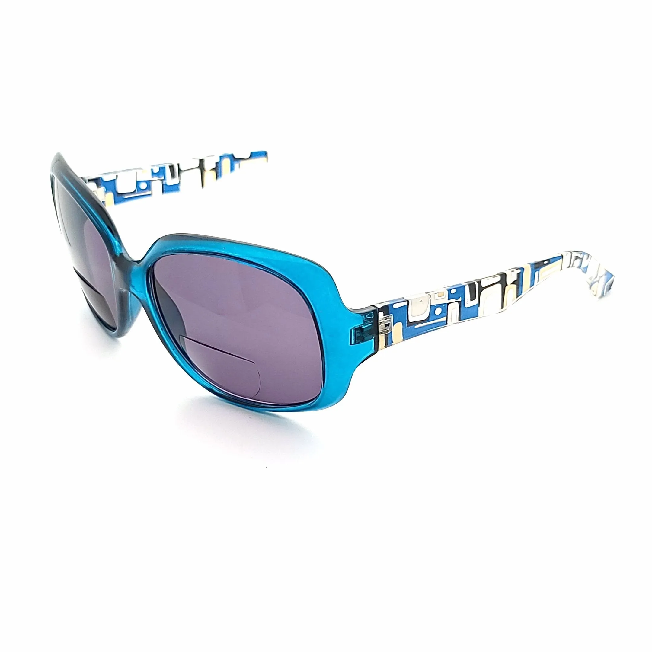 Women's Large Lens Retro Pattern Bifocal Reading Sunglasses