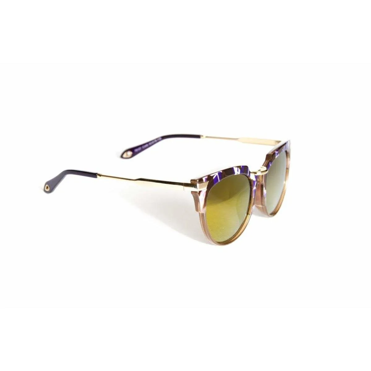 Women's Stylish Round Sunglasses Purple Marble